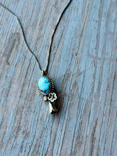 Load image into Gallery viewer, Beautiful Mini Squash Golden Hills Turquoise Sterling Silver Necklace
