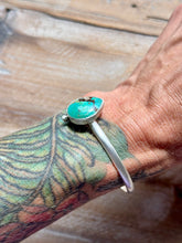 Load image into Gallery viewer, Matte Sterling Silver Kingman Turquoise Cuff Bracelet
