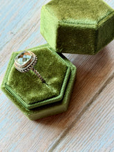Load image into Gallery viewer, Vintage Green Amethyst Siver Silver Ring, Size 8.25
