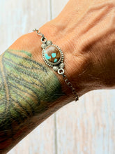 Load image into Gallery viewer, Number 8 Turquoise Sterling Silver Bracelet
