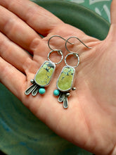 Load image into Gallery viewer, Bao Canyon and Lone Mountain Turquoise Sterling Silver Dangles
