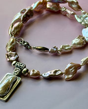 Load image into Gallery viewer, Mermaid Blushful Baroque  Pearl Sterling Silver Statement Necklace
