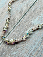Load image into Gallery viewer, Autumn Refresh Hand Knotted Rose Quartz and Swarovski Crystal Vintage Necklace
