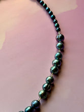 Load image into Gallery viewer, Mermaid Whale Cross Pearl and Iridescent Peacock Pearl Statement Necklace
