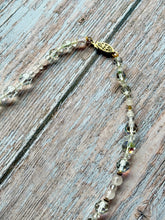 Load image into Gallery viewer, Autumn Refresh Hand Knotted Rose Quartz and Swarovski Crystal Vintage Necklace
