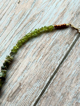 Load image into Gallery viewer, Autumn Refresh Vintage Hand Carved Jade Butterfly and Tourmaline and Peridot Gemstone Necklace
