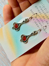 Load image into Gallery viewer, Vintage Carnelian Oxidized Sterling  Silver  Dangle Earrings
