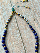Load image into Gallery viewer, Autumn Refresh Vintage Blue Trade Beads Necklace
