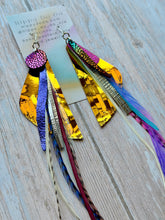 Load image into Gallery viewer, Light As A Feather FUN Rooster Feather Silver Earrings
