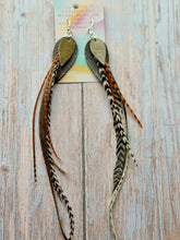 Load image into Gallery viewer, Light As A Feather FUN Rooster Feather Silver Earrings
