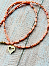 Load image into Gallery viewer, Autumn Refresh Vintage Heart Pendant and Pink Coral Necklace
