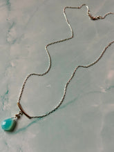 Load image into Gallery viewer, Color Therapy Aqua Chalcedony Mixed Metal Goddess Necklace
