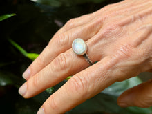 Load image into Gallery viewer, SALTY COLLECTION Oval Mother of Pearl Sterling Silver Ring, Size 9-9.25
