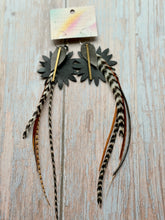 Load image into Gallery viewer, Light As A Feather FUN Rooster Feather Silver Earrings
