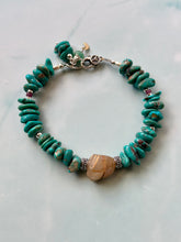 Load image into Gallery viewer, Rutilated Golden Quartz and Hubei Turquoise Sterling Silver Bracelet
