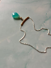 Load image into Gallery viewer, Color Therapy Aqua Chalcedony Mixed Metal Goddess Necklace
