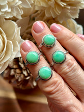 Load image into Gallery viewer, Natural Minty Green Chrysoprase Sterling Silver Ring, size 6.5
