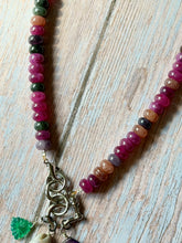 Load image into Gallery viewer, Sugar Plum Jade Beaded Carabiner Necklace

