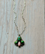 Load image into Gallery viewer, Southwestern Sonoran Gold and Pink Conch Sterling Silver Necklace
