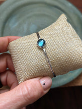 Load image into Gallery viewer, Blue Topaz Sterling Silver Bangle
