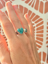 Load image into Gallery viewer, Hubei Turquoise and Pyrite Sterling Silver Open Ring
