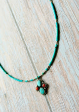 Load image into Gallery viewer, Southwestern Vintage Kingman Turquoise Tube Silver Necklace
