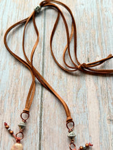 Load image into Gallery viewer, Autumn Refresh  Rugged Red Creek Jasper Leather Adjustable Necklace
