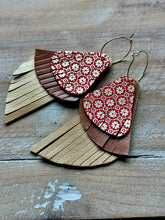 Load image into Gallery viewer, Daisy Mae Leather Dangles, Gold Hypoallergenic Hoops
