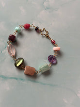 Load image into Gallery viewer, Color Therapy Gold Fill Rainbow Gemstone Bracelet
