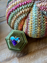 Load image into Gallery viewer, Heart Shaped Mojave Turquoise Sterling Silver Ring, Size 7.75
