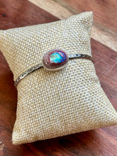 Load image into Gallery viewer, Mexican Fire Opal Sterling Silver Bangle

