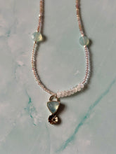 Load image into Gallery viewer, Aquamarine and Tiny Quartz Gemstone Necklace
