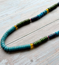 Load image into Gallery viewer, Autumn Refresh Colorblock  Vintage Trade Beads Necklace
