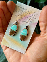 Load image into Gallery viewer, Rustic Number 8 Turquoise Dangle Earrings
