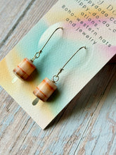 Load image into Gallery viewer, Barrel Banded Agate Sterling Silver Minimalist Earrings
