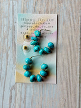 Load image into Gallery viewer, Vintage Sonoran Blue Nugget Sterling Silver Hoop Dangles
