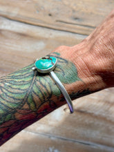 Load image into Gallery viewer, Matte Sterling Silver Kingman Turquoise Cuff Bracelet
