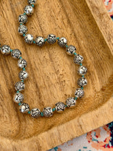 Load image into Gallery viewer, Vintage Silver Rosebud Hand Knotted Necklace
