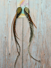 Load image into Gallery viewer, Light As A Feather FUN Rooster Feather Silver Earrings

