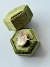 Load image into Gallery viewer, Black Mother of Pearl Sterling Silver Ring, size 5.75
