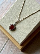 Load image into Gallery viewer, Heart Shaped Carnelian Sterling Silver Necklace
