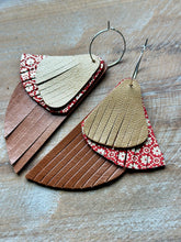 Load image into Gallery viewer, Daisy Mae Leather Dangles, Silver Hypoallergenic Hoops
