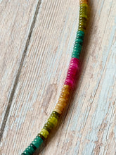 Load image into Gallery viewer, Ombré  Rainbow Jade Beaded Carabiner Necklace
