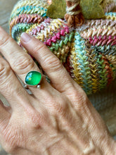 Load image into Gallery viewer, Green Onyx Sterling Silver Ring, Size 7
