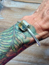 Load image into Gallery viewer, Matte Sterling Silver Picturesque Starry Night Jasper Cuff Bracelet
