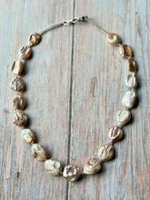 Load image into Gallery viewer, Blush Rectangular Baroque Pearl Necklace
