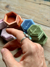 Load image into Gallery viewer, Lemon Quartz and Chilean Turquoise Flower Ring, Size 9
