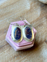 Load image into Gallery viewer, Matte Bloodshot Iolite Sterling Silver Earrings
