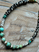 Load image into Gallery viewer, Rustic African Turquoise and Bone Beaded Necklace
