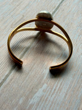 Load image into Gallery viewer, SALTY COLLECTION Mabe Pearl Mixed Metal Sterling and Brass Adjustable Cuff
